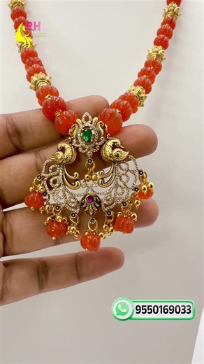 Orange Carnelian Customized Silver Pendant Necklace | USA Client Order | RH Jewellers