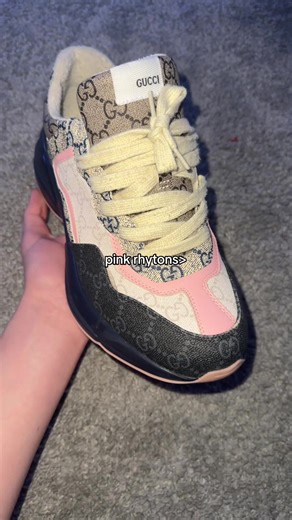 Pink Gucci Rhyton Sneakers