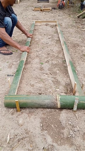 Cara mudah membuat bedengan dari bambu #story #gardening