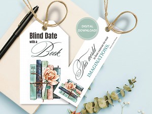 Blind Date With a Book Printable Set, Book Tags, Bookmarks Bundle, Book Lovers Gift, Book Gift, Mystery Book Gift, Reading Classroom Labels - Etsy