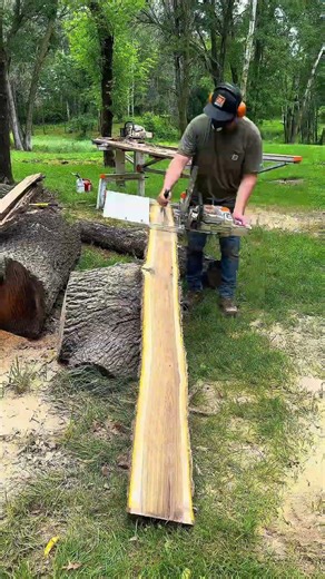 Sliced a Small Diameter Walnut Log for Future Home Decor Woodworking Projects with my Chainsaw Mills