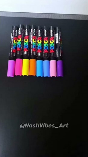 Drawing a Doodle with Posca Markers! Mini Canvas! (#shorts)