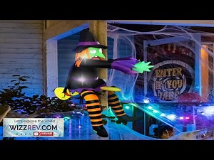 Halloween Inflatables Witch Outdoor Decorations 4 FT Blow up Witch with Build In