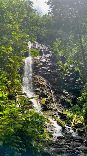 Mingo Falls are a short hike after a steep amount of steps, and absolutely beautiful! #mingofalls #cherokee #cherokeenc #parks #tlc #waterfalls #naturelovers #hiking #trails #trees | Jessica Rabon