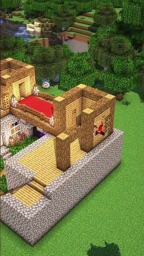 Minecraft Couple Duo House 💞 Easy tutorial to build a survival starter house with your girlfriend 💑