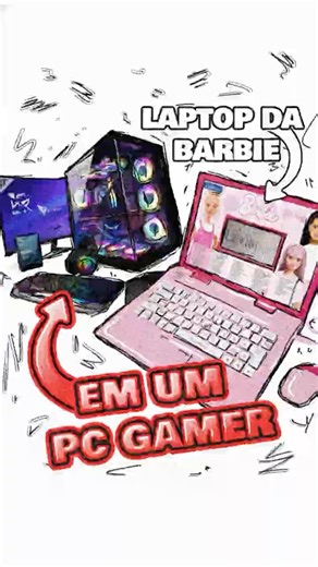 Ele transformou um LAPTOP da BARBIE em PC GAMER! 😧 #curiosidades #nostalgia #jogos #pcgaming #memes