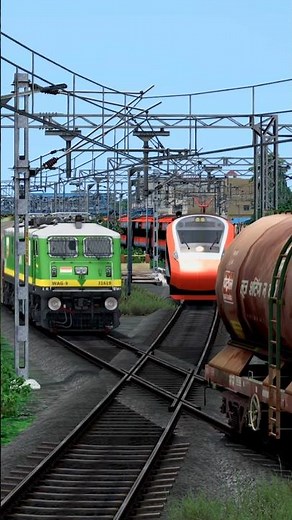 Vande Bharat SF Fast Crossing Railroad l Train Simulator Games #train #trainsimulator #traingame