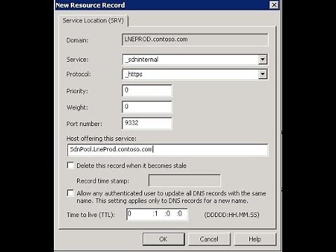 Add SRV Record in Windows DNS Server