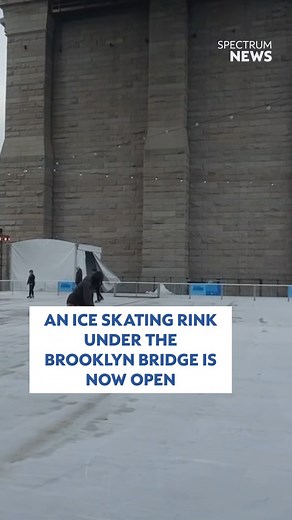 The Roebling Rink under the Brooklyn Bridge is now open for ice skating. Roger Clark got to be one of the first New Yorkers to try it out this year! ⛸️ | Spectrum News NY1