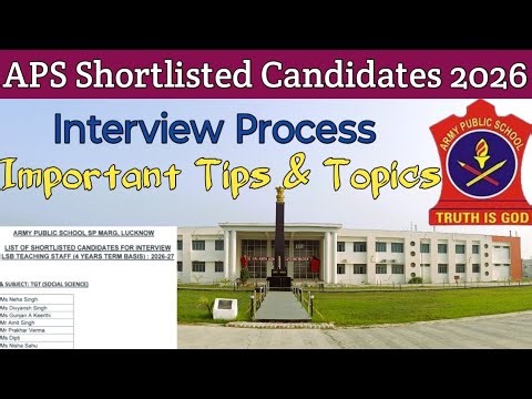 APS Shortlisted Candidates List Out | Interview Schedule|APS Interview Process & Tips