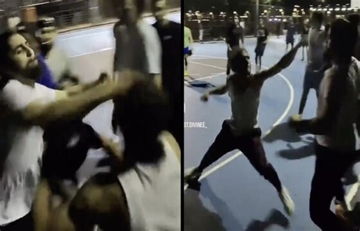 Wild: Basketball Game Turns Into A Brawl....Somebody Threatens To Get Their Gun!