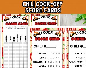 Chili Cook off Score Card Printable; Chili Score Card PDF; Chili Award; Chili Cookoff Voting Cards - Etsy