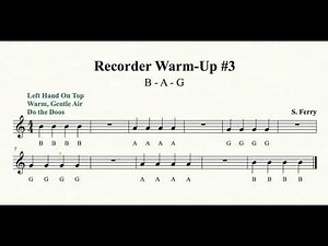 Recorder Warm Up #3 with note names