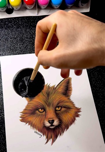 Fox Sketch Stained & Transformed into Glowing Art