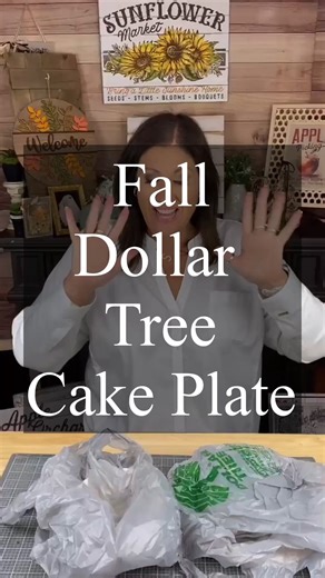831K views · 20K reactions | Dollar Tree DIY - Fall Cake Plate #diy #diycrafts #diydecor #dollartree #dollartreecrafts #dollartreediy #creativesarah #falldiy #fallcrafts #savemoney #craftkits #diykit | Creative Sarah | Facebook