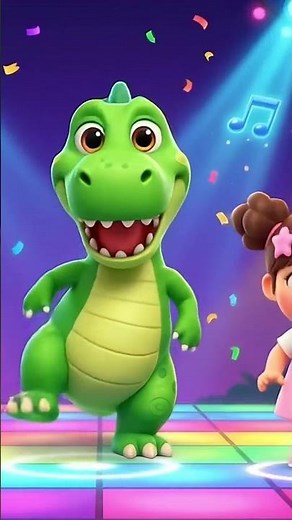 Tall Blue Dino Stretch 🦖 Dinosaur Dance Song for Toddlers