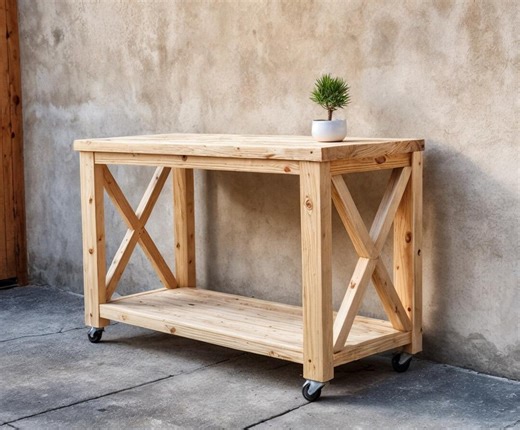 Rolling Console Table Plan – Farmhouse Style Woodworking (PDF Download) - Etsy