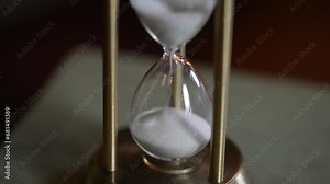 Sand clock that shows the passage of time, timer, sand glass Stock Video