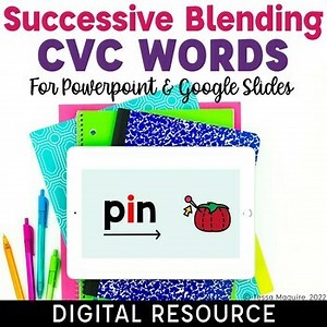 CVC Successive Blending Slides | Decoding & Word Reading with Phoneme Blending