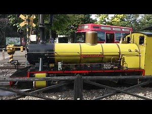 修善寺虹の郷 ロムニー鉄道 SL+DL ノーザン・ロックⅡ＋ジョン・サウスランドⅡ イギリス村 ロムニー駅発車シーン