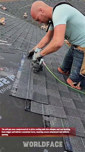 Fast & Precise Shingle Roof Installation Using Nail Gun