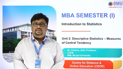 Unit 2.2 Descriptive Statistics – Measures of Central Tendency