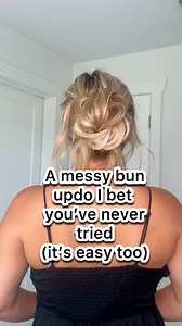 258K views · 1.1K reactions | A messy bun updo that I bet you’ve never tried! This easy boho updo will work best for medium to long hair. Perfect wedding guest hairstyle, bridesmaid, etc.! #updo #easyupdo #longhairstyles | Lainey Ostrom | Facebook