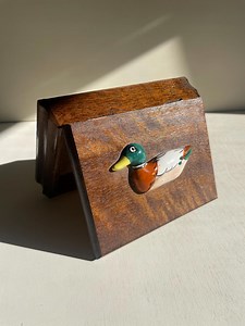 Vintage Wooden Mallard Duck Box | Lidded Keepsake or Card Box | Tabletop Decor - Etsy