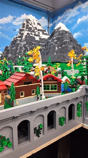 Bricksie on YouTube on Instagram: "The view from one of the LEGO City access points! I like this one! You can see things like the campground, mountains, residential area, treehouse and much more 😅"