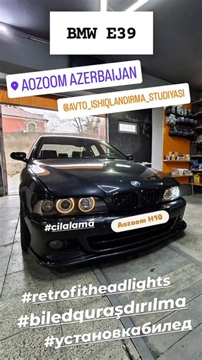 💡avto-işıqlandırma studiyası on Instagram: "🚘BMW E39 #retrofit 👨🏻‍🔧Avtomobildə görülən işlər barədə sizlərlə bölüşürük. 🔸Faralar söküldü, köhnə germetik təmizləndi. 🔸Linzaların reflektorları artıq yanmışdır işıqlandırma zəif olduğu üçün Aozoom H10 3.0 inch bi-led modul quraşdırıldı 🔸Yeni butil qermetik 🔸Fara üzlükləri cilalandı 🔸İşıqlandırma lazer ilə tənzimləndi ✍️Zəmanət 12 ay 👍Parlaq və təhlükəsiz faralar ilə avtomobilinizə yeni həyat bəxş edin! 📍Əhmədli M/S yaxınlığında (xəritədə