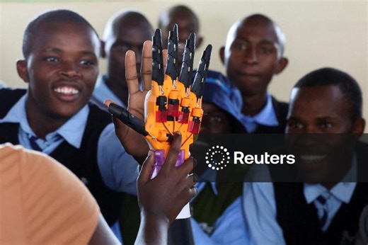 An AI-powered robotic arm that converts spoken words into sign language gestures to aid students with hearing impairments