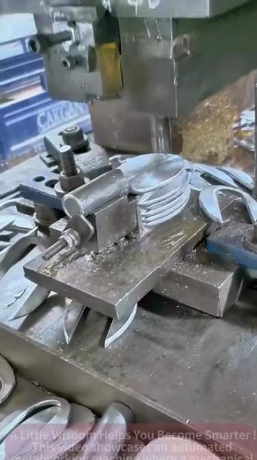 Automated Gripper and Cutting Machine Processes Circular Metal Workpieces