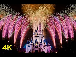 (4K) Disney Celebrate The Magic & Wishes Fireworks Display - Walt Disney World Florida
