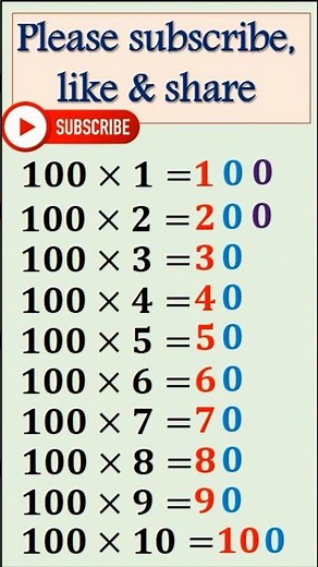 Table of 100 💥 | Fastest Way to Learn | #MathTrick