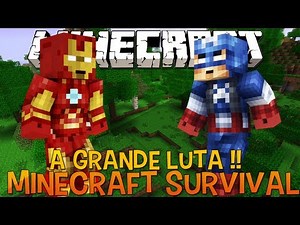 Minecraft Survival Ep.42 - Iron Man vs Captain America THE BIG FIGHT!! with @Ambuplay