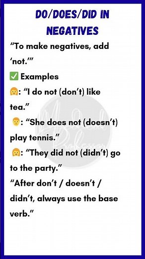 Do, Does, Did in Negative Sentences | Easy English Grammar Lesson