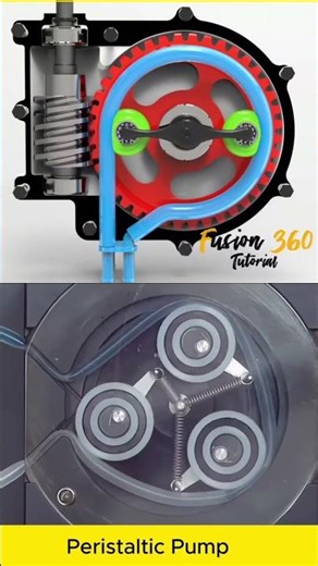 Peristaltic Pump​Fusion 360 Tutorial​Mechanical Engineering​Pump Animation​3D Modeling​Fluid Mechani