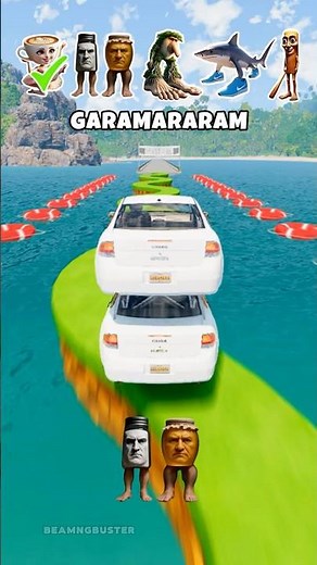 Italian Brainrot Car Jump Challenge with Tung Tung Sahur, Tralalero Tralala #4 😛 🚗 #italianbrainrot