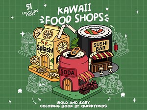 Food Shop Coloring Book Storefront Coloring Market Store Coloring Adorable Coloring Booth Cute Food Coloring Pages for Adults Kids Printable - Etsy