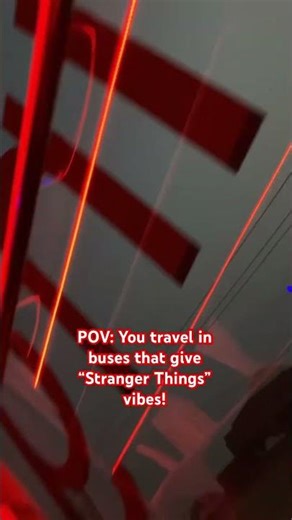 Buses that turn into Stranger Things scenes after dark. #strangerthings #youtubeshorts #netflix