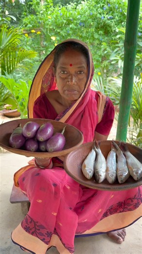 🍆🐟 Traditional Bengali Bata Fish Curry with Eggplant | Village Style Cooking 🧑‍🍳 #batafishcurry