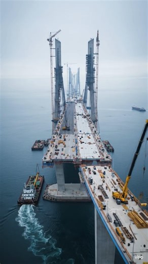 From Ocean to Highway: Incredible Bridge Build! 🌉 #shorts