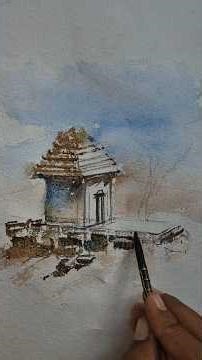 Easy Watercolor Temple I Painting for Beginners I How to Draw Temple