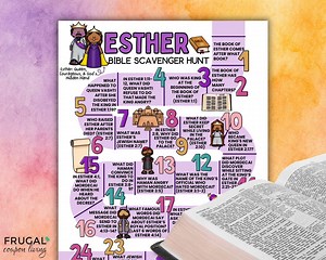 Esther Bible Scavenger Hunt, Book of Esther Bible Study, Queen Esther Bible Trivia Questions, "for Such a Time as This" Printable Activity - Etsy