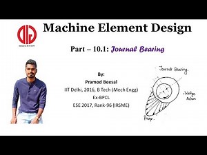 MD Part 10_1 | Journal Bearing Introduction | Hydrodynamic and hydrostatic lubrication