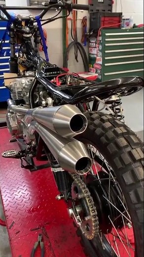 Honda CB350F Scrambler Exhaust -- Northbilt Customs