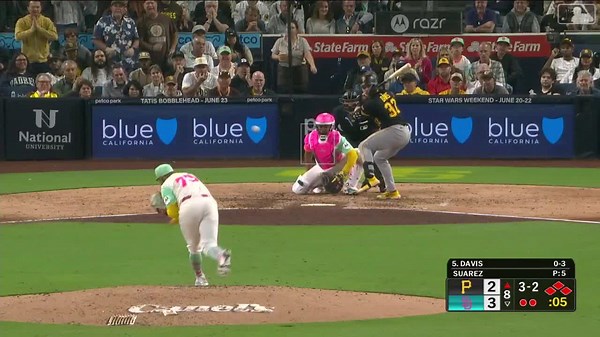 Robert Suarez escapes bases-loaded jam