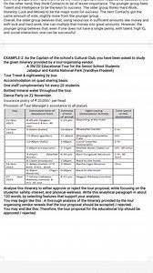 Analyze the given tour itinerary and write an analytical paragr... | Filo