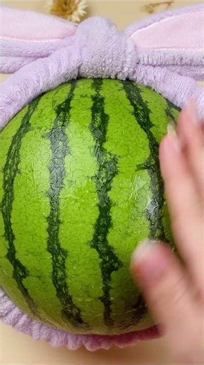 Let's makeup on watermelon ASMR #shorts #asmrmakeup #skincare #satisfying #fyp #asmrpatdown #makeup