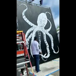 2.1K views · 114 reactions | Second day painting live at @beachlifefestival In Redondo Beach. I painted a large Kraken in space approaching Earth with a UFO. Many people consider the octopus an alien creature and I put the earth in the Kraken’s eye. Enjoy!  • • #wyland #wylandfoundation #octopus #kraken #octopusart #octopusartwork #beachlifefestival #alien #ufo | Wyland Foundation | Facebook